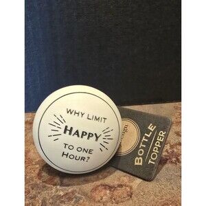 DEMDACO “Happy Hour” Ceramic Wine Bottle Stopper Barware Kitchen Accessory